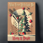 Retro 50s Jet Set Christmas Tree Martini Plaque<br><div class="desc">Welcome to my Mid Century Fantasy World! Designs in this store are born of growing up in a Mid Century home complete with Martini loving parents.  Break out the cocktails.  Merging fact with fantasy within Mid Century Modern,  Jazz,  Retro Futuristic,  Atomic and Space Age Designs.</div>