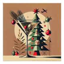 Retro 50s Jet Set Christmas Tree Martini