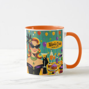 Retro 50s Mardi Gras Cocktail Party Mug