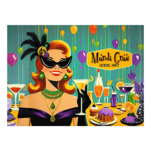 Retro 50s Mardi Gras Cocktail Party Photo Print