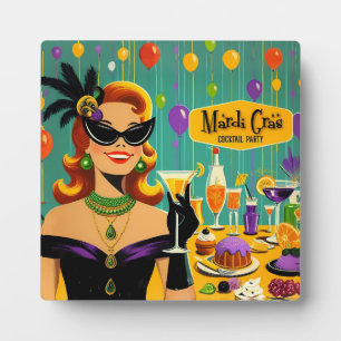 Retro 50s Mardi Gras Cocktail Party Plaque