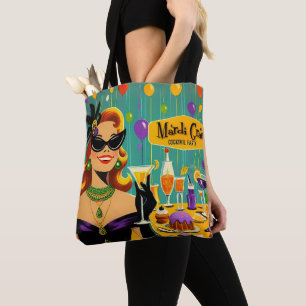 Retro 50s Mardi Gras Cocktail Party Tote Bag