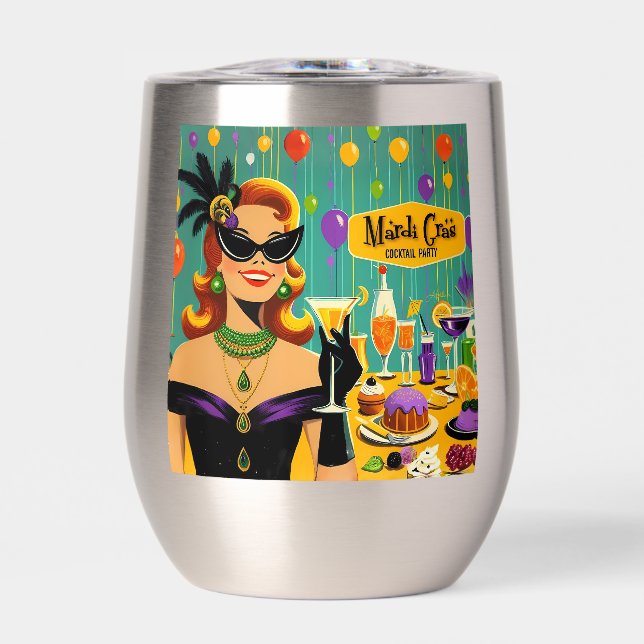 Retro 50s Mardi Gras Martini Cocktail Party (Front)