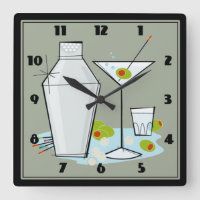 Retro 50s Martini Cocktail Time Mid-Century (Grey)