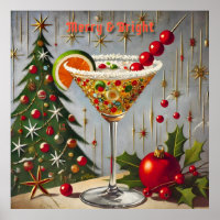 Retro 50s Merry Bright Christmas Candy Cocktail