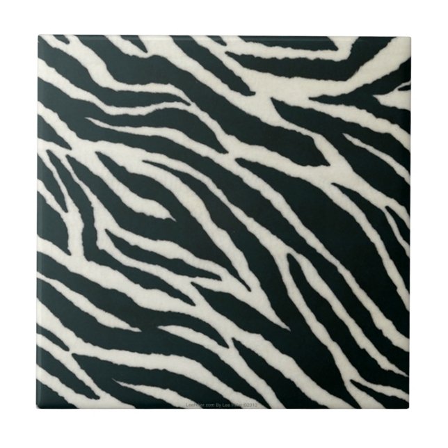 Retro 50s  Rockabilly B&W Zebra Print Tile (Front)