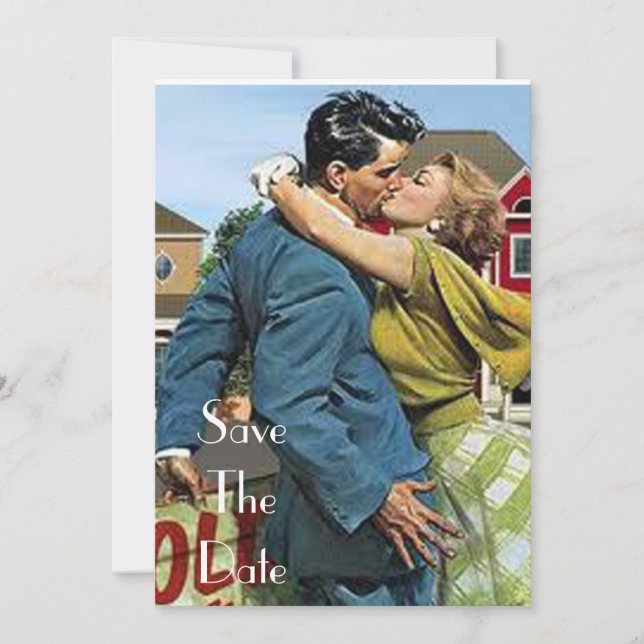 Retro 50's Save the Date Invitations (Front)