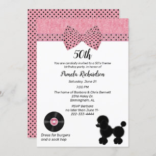 Retro 50s Theme Birthday Party Invitation