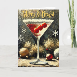 Retro 50s Triple Cranberry Christmas Martini Card
