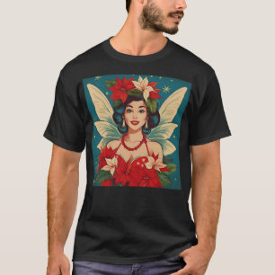 Retro 50s Tropical Christmas Pin-Up Beauty Queen T-Shirt