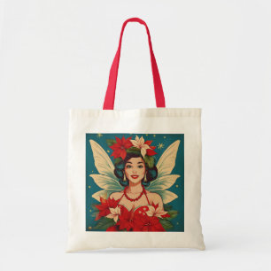 Retro 50s Tropical Christmas Pin-Up Beauty Queen Tote Bag