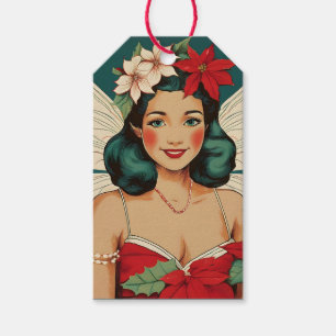 Retro 50s Tropical Christmas Pin-Up Starlet Gift Tags