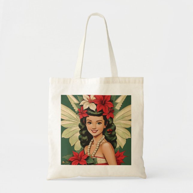 Retro 50s Tropical Christmas Princess Tote Bag (Front)
