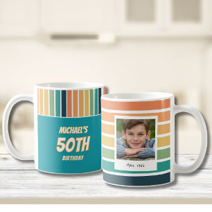 Retro 50th Birthday For Him Photo Coffee Mug