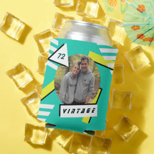 Retro 50th Birthday Photo Vintage 80's 90's Can Cooler