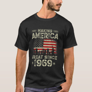 Retro 53rd Birthday USA Flag Making America Great T-Shirt