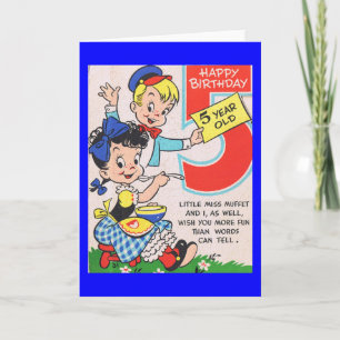 Retro 5th Birthday Card
