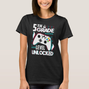 Retro 5th Grade Level Unlocked Back To School Day T-Shirt