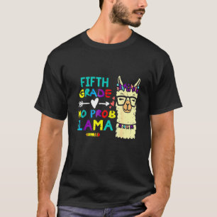 Retro 5th Grade No Prob Llama  Fifth First Day Sch T-Shirt