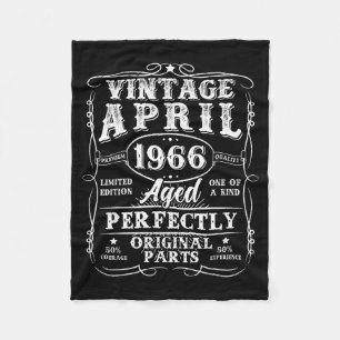 Retro 60 year old april 1966 vintage 60th birthday fleece blanket