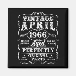 Retro 60 year old april 1966 vintage 60th birthday magnet