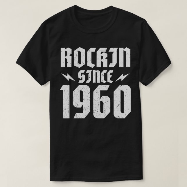 Retro 60 Years Rockin' since 1960  T-Shirt (Design Front)