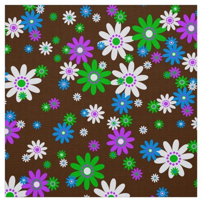 retro 60s 70s flower fabric (Swatch)