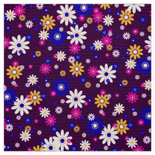 retro 60s 70s flower fabric