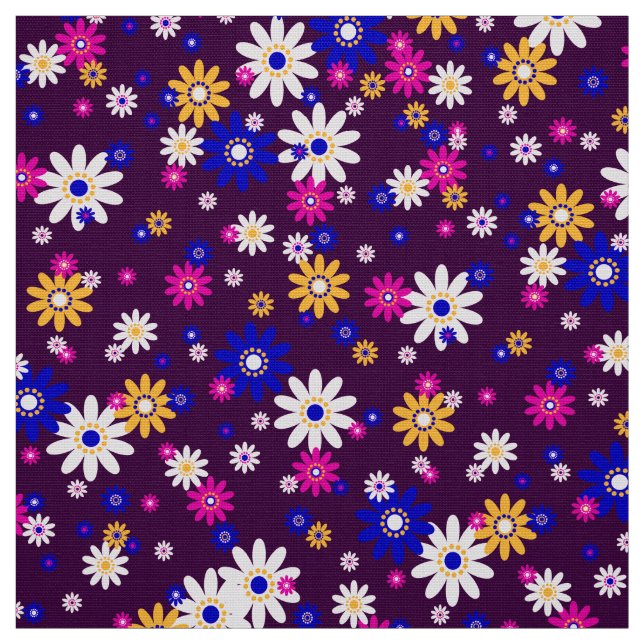 retro 60s 70s flower fabric (Swatch)