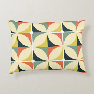 Retro 60's 70's geometric pattern. decorative cushion