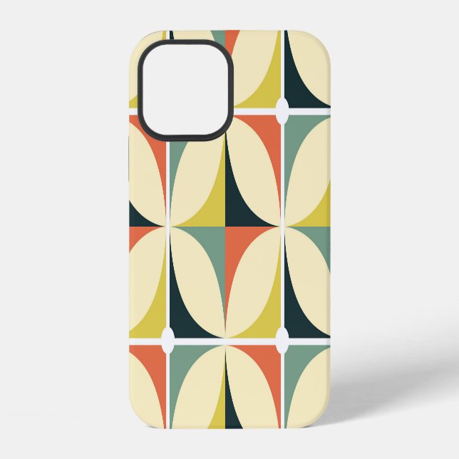 Retro 60's 70's geometric pattern. iPhone case (Back)