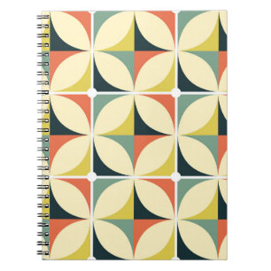 Retro 60's 70's geometric pattern. notebook