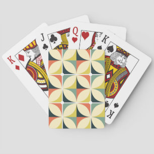Retro 60's 70's geometric pattern. playing cards
