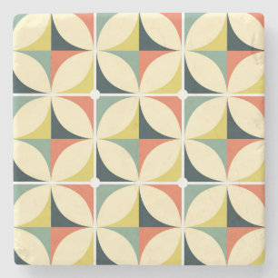 Retro 60's 70's geometric pattern. stone coaster