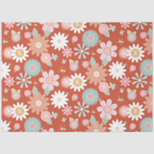 Retro 60s 70s Hippie Daisy Flower Floral Decoupage Tissue Paper