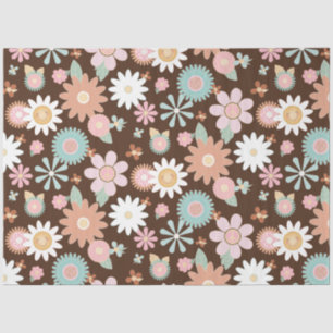 Retro 60s 70s Hippie Floral Daisy Decoupage Tissue Paper
