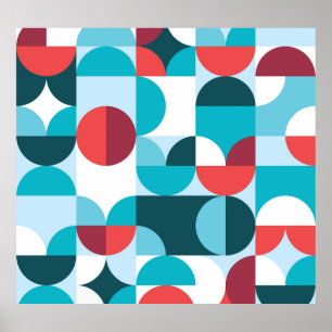 Retro 60's 70's minimalist pattern poster