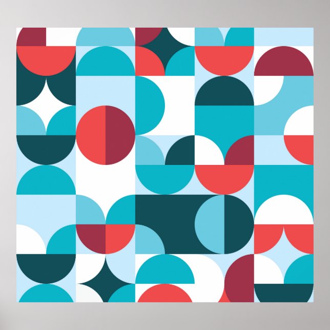 Retro 60's 70's minimalist pattern poster (Front)
