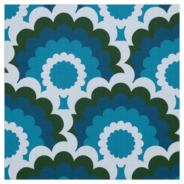 Retro 60s 70s Mod fabric Scallop pattern (Swatch)