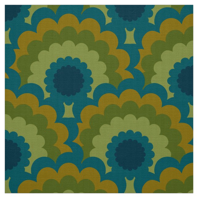 Retro 60s 70s Mod fabric Scallop pattern (Swatch)