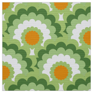 Retro 60s 70s Mod fabric Scallop pattern