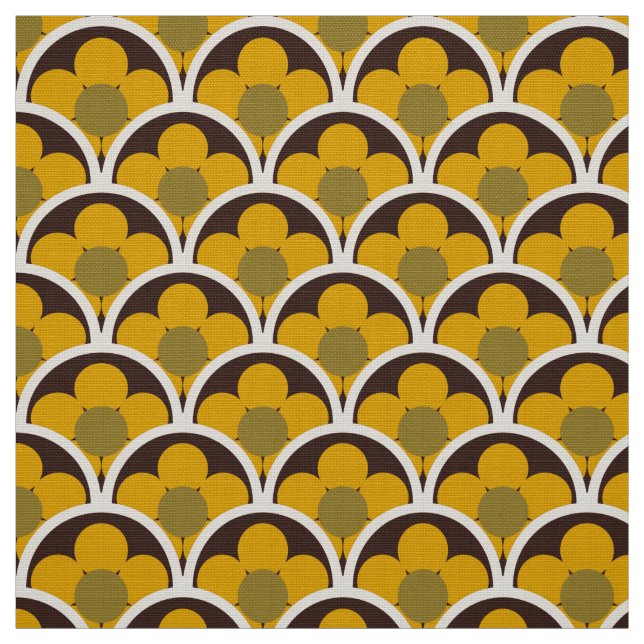 Retro 60s 70s pattern styled fabric (Swatch)
