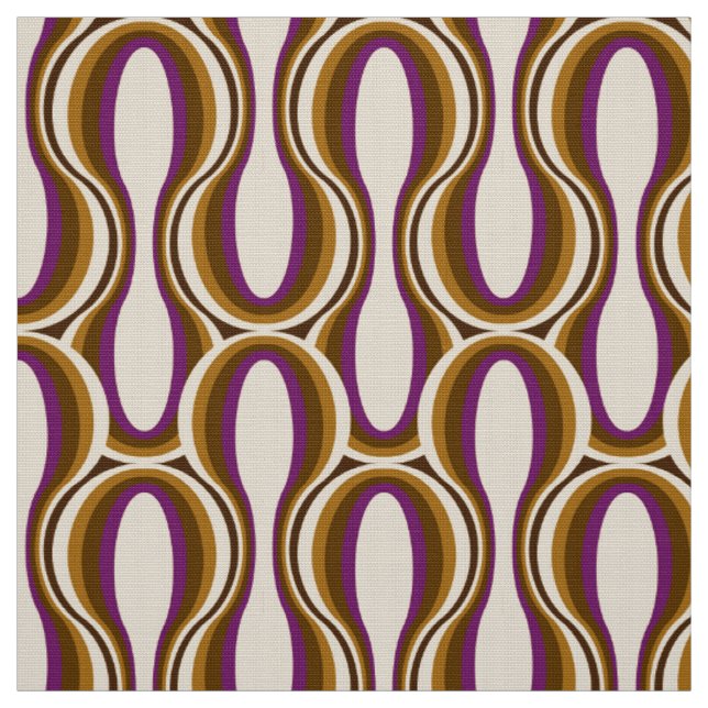Retro 60s 70s pattern styled fabric (Swatch)