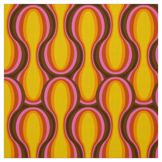 Retro 60s 70s pattern styled fabric (Swatch)