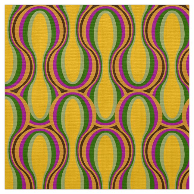 Retro 60s 70s pattern styled fabric (Swatch)