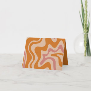Retro 60s 70s Psychedelic Swirls Orange Pink Card
