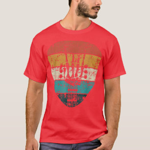 Retro 60s 70s Rock and Roll Skeleton Guitar Music T-Shirt
