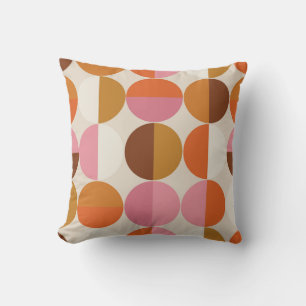 Retro 60s - 70s style with a rainbow hippie sun in cushion