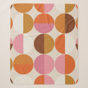 Retro 60s - 70s style with a rainbow hippie sun in sherpa blanket