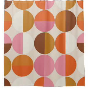 Retro 60s - 70s style with a rainbow hippie sun in shower curtain